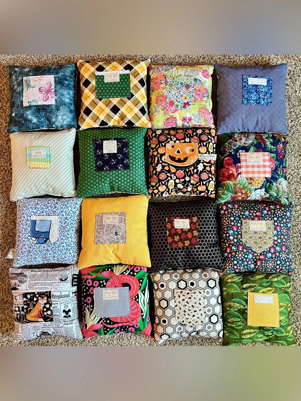 Tooth Fairy Pillow - Designer Fabrics Green Ferns and Polkadots